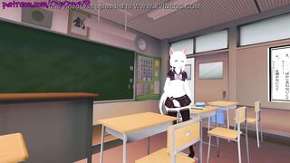 Masturbating in my class room OwO [ VRchat erp, Hentai ] Preview - 5 image