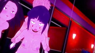Boku No Hero Hentai - Orgy Yaoyorozu Momo, Ochako Uraraka & Kyoka Jiro With Deku, Todoroki & Bakugou with crempie 3D Cartoon Anime - 8 image