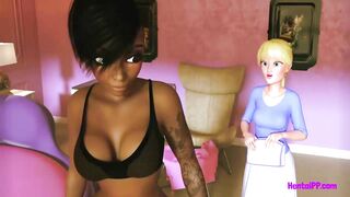 Little Caty Futa Blonde And Ebony Babe With Monster Cock [ 3D Hentai :X ] - 10 image