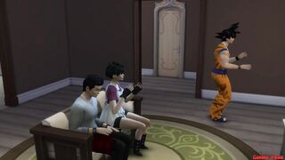 Videl Massages her Father-in-law Goku Fucked in front of his Cuckold Husband Dragon Ball Parody Hentai - 3 image