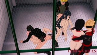 Naruto Hentai - Mega Orgy with Sakura, Hinata, Sarada, Kiba, Naruto & Fucking Together and enjoy and cum