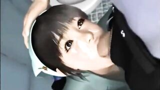 3D Hentai Threesome In Bath With Teen Girl - 4 image