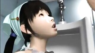 3D Hentai Threesome In Bath With Teen Girl