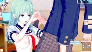 [Eroge Koikatsu! ] Touhou Sanae Kochiya rubs her boobs H! 3DCG Big Breasts Anime Video (Touhou Project) [Hentai Game] - 4 image