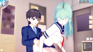 [Eroge Koikatsu! ] Touhou Sanae Kochiya rubs her boobs H! 3DCG Big Breasts Anime Video (Touhou Project) [Hentai Game] - 9 image