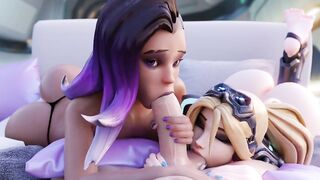 Nova Mercy And Sombra Sucking Your Dick Ans Balls - 9 image