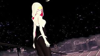Spider-Gwen Gwen Stacy masturbates and gets fucked on the rooftop - 1 image